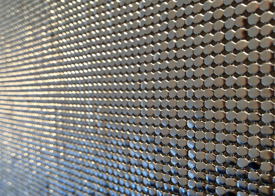 Stainless Steel Oilproof 7mm Metal Sequin Fabric Exterior And Interior