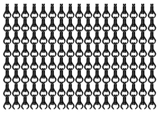 ISO9001 Black Anodizing Aluminium Chain Fly Screen Curtain 1.3mm Dia