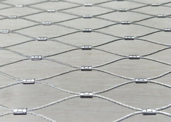 Braided Stainless Steel Wire Rope Mesh 210x210mm 7x19 Cable Structure