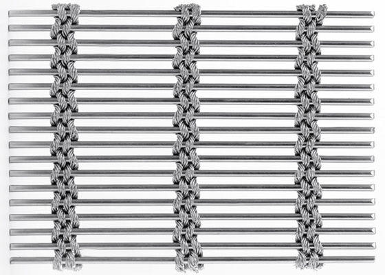 Flexible Cladding Facade Metal Architectural Mesh 7mm Thick Natural Colour