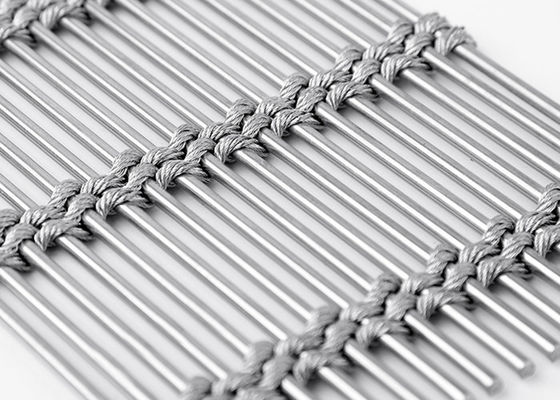 Flexible Cladding Facade Metal Architectural Mesh 7mm Thick Natural Colour