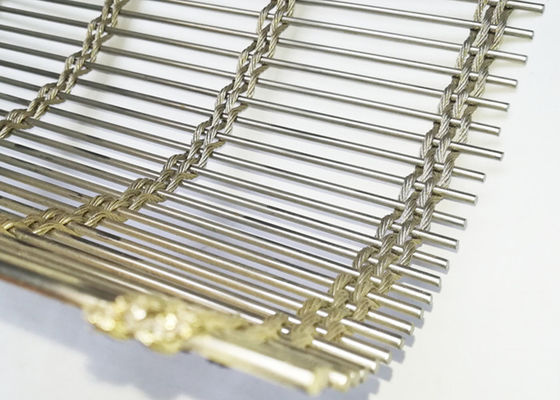 Wire Rope Rod Woven Soft 63% Stainless Steel Architectural Mesh For Facade Cladding