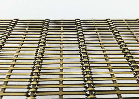Antique Brass Plain Decorative Woven Metal Mesh For Stainless Steel Screen
