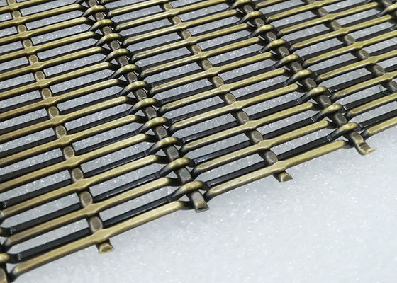 Antique Brass Plain Decorative Woven Metal Mesh For Stainless Steel Screen