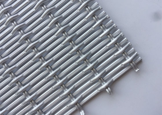 Aluminum Crimped 3.3mm Decorative Woven Wire Mesh Anodizing