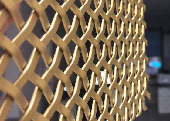 Stainless Steel 3mm Balcony Architectural Wire Mesh Gold Color Panels
