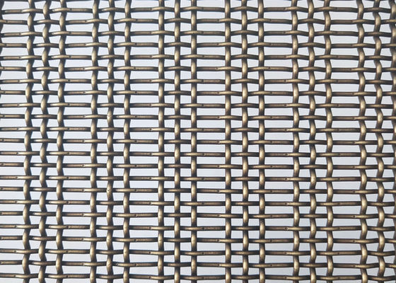 Bronzed Color 3.6mm Stainless Steel Crimped Wire Mesh Decorative Woven