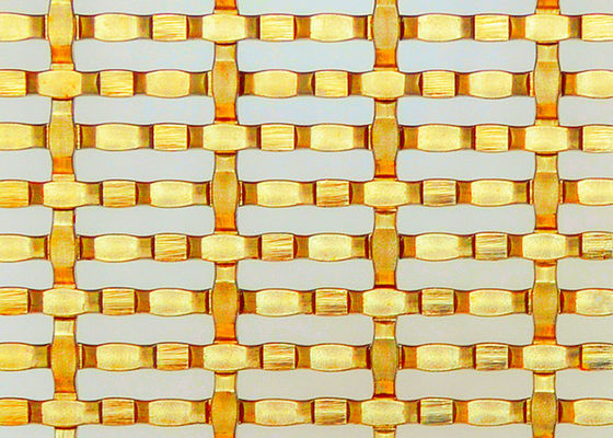 Golden Stainless Steel Architectural Mesh Decorative Woven Wire For Space Dividers