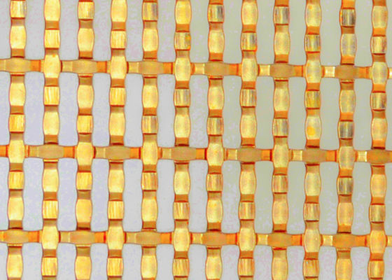 Golden Stainless Steel Architectural Mesh Decorative Woven Wire For Space Dividers