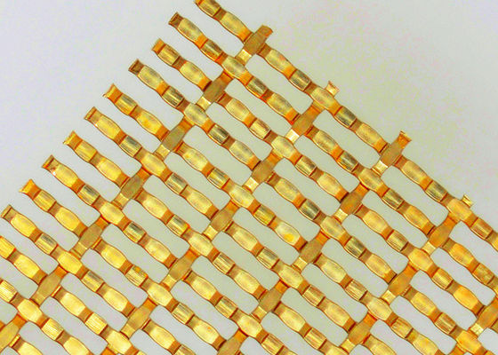 Golden Stainless Steel Architectural Mesh Decorative Woven Wire For Space Dividers
