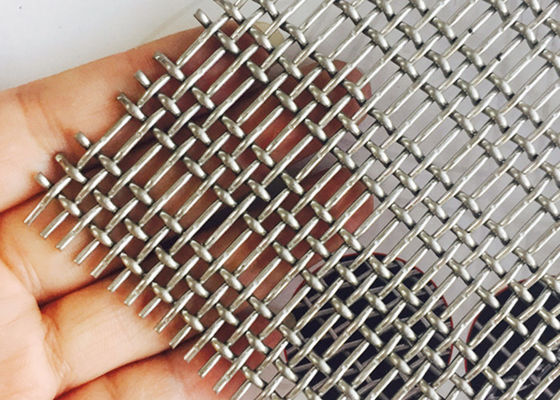 Interior Woven Ss 316 Metal Steel Crimped Wire Mesh Decoration Building Facade
