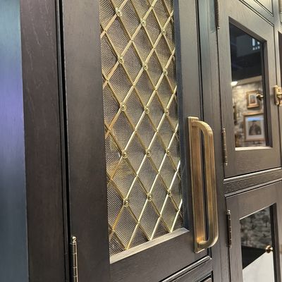 Opening Area 49% Stainless Steel Woven Wire Mesh Grille For Cabinet Decoration