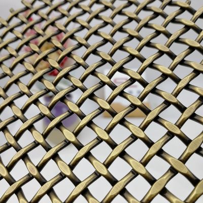 Flat Pitch 10mm Decorative Woven Wire Mesh With Flat Diameter Of 1.5×3.5mm And Weight Of 8.6 Kgs/m2