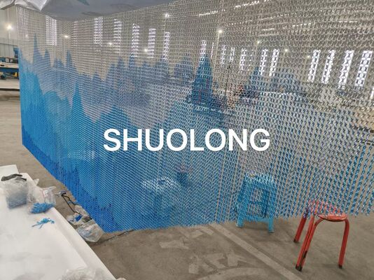Measures 90x210cm Chain Link Wire Mesh Curtain Size  for Commercial Security Barriers